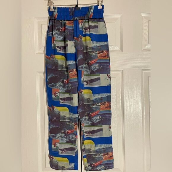 Sea New York Silk Print Cropped Summer Pants Size 2 - Picture 2 of 8